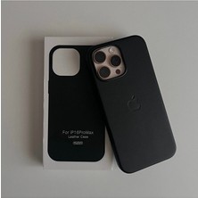 RainyFire Tech iPhone 14 Pro Max Magsafe Animasyonlu Deri Lansman Leather Kılıf - Siyah