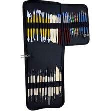 Hobi Market Art Seramik Heykel Polimer Kil Şekilendirme Modelaj Detay Seti 39 Parça Kumaş Çantalı