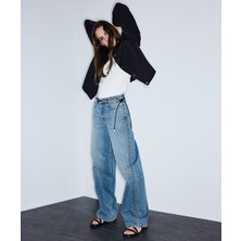 İpekyol Trok Baskılı Wide Leg Jean Pantolon IS1260018016629