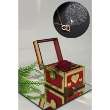 Fırtına Armağan Sihirli Güllü Kutuda 14 Ayar Altın Kaplama 316L Çelik 100 Dilde Seni Seviyorum Kolye