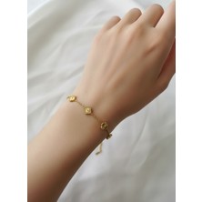 Atalya Accessory Mini Yonca Modeli Unisex Çelik Bileklik - Kararma Yapmaz Çift Taraflı 17+5 cm Uzunluk
