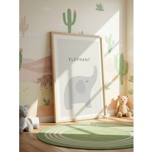 Fuart.Co Animal Elephant Çocuk Odası Duvar Posteri Dijital Baskı Kuşe Poster (Çerçevesiz) Anfu