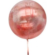 Narnuga Kırmızı Simli Yuvarlak Şeffaf Balon 24 Inç