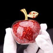 UltraMint Kırmızı Kristal Elma Biblo, Şık ve Parlak Hediye Seçeneği