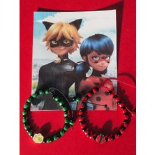 Amabel Jewelerys Mucize Uğur Böceği Kara Kedi Temalı 2'li Çocuk Bileklik Seti (Karne-Bayram-Doğum Günü Hediye)