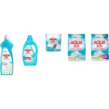 Boron Aquabor Doğal Mineralli Elde Bulaşık + Sıvı Renkliler + Tablet + 4 kg Beyaz + 4 kg Renkliler 5 Li Set