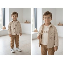 Jollypop Erkek Çocuk Kot Çeketli 3'lü Bayramlık Takım 1-2-3-4 Yaş