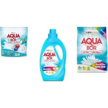 Aquabor Doğal Mineralli Tablet + Sıvı Renkliler + 4 kg Renkliler 3 Lü Set
