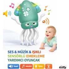 Giffy Oyuncak Sesli Işıklı Sensörlü Akıllı Emekleme Oyuncağı – Bebekler Için Hareket Teşvik Edici Eğitici Kali Dans Eden Şarjlı, Ledli , Işıklı ve Müzikli Dansçı Ahtapot Kali