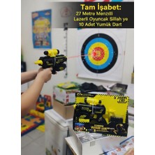 abnturk Tam Isabet: 27 Metre Menzilli Lazerli Oyuncak Silah ve 10 Adet Yumuşak Dart
