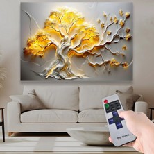 Emya Home LED Işıklı Uzaktan Kumandalı Ağaç Kanvas Tablo