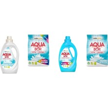 Aquabor Doğal Mineralli Sıvı Beyaz  + 4 kg Renkliler + Sıvı Renkliler + 4 kg Beyaz 4 Lü Set
