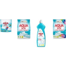 Aquabor Doğal Mineralli Tablet + 4 kg Beyaz + Elde Bulaşık + 4 kg Renkliler 4 Lü Set