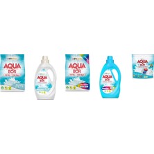 Boron Aquabor Doğal Mineralli 4 kg Beyaz + Sıvı Beyaz  + 4 kg Renkliler + Sıvı Renkliler + Tablet 5 Li Set