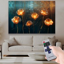 Emya Home LED Işıklı Uzaktan Kumandalı Çiçekler Kanvas Tablo