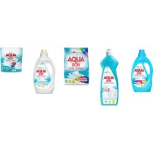 Aquabor Doğal Mineralli Tablet + Sıvı Beyaz  + 4 kg Renkliler + Elde Bulaşık + Sıvı Renkliler 5 Li Set