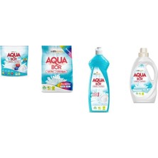 Aquabor Doğal Mineralli Tablet + 4 kg Renkliler + Elde Bulaşık + Sıvı Beyaz 4 Lü Set