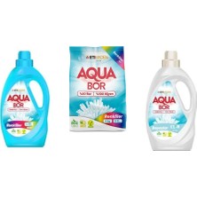 Aquabor Doğal Mineralli Sıvı Renkliler + 4 kg Renkliler + Sıvı Beyaz 3 Lü Set