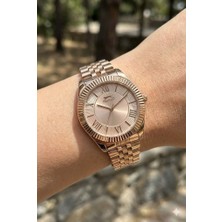 Slazenger Rose Gold Kadın Kol Saati | 36MM Rose Gold Çelik Kasa ve Çelik Kordon, 5 Atm