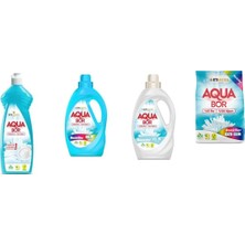 Boron Aquabor Doğal Mineralli Elde Bulaşık + Sıvı Renkliler + Sıvı Beyaz  + 4 kg Renkliler 4 Lü Set