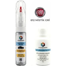 COLORGUARD FIAT 612 Mistik Gri İğneli & Fırçalı Şişe Rötuş Boyası ve Yüzey Temizleme Solüsyonu Seti
