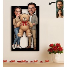 UltraMint Kişiye Özel 3D Ahşap Karikatür Tablo, Sevgililer Günü Hediye