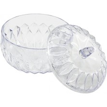 Narnuga Şeffaf Yuvarlak Kapaklı Mika - Plastik Şekerlik (4887)
