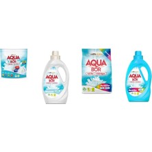 Aquabor Doğal Mineralli Tablet + Sıvı Beyaz  + 4 kg Renkliler + Sıvı Renkliler 4 Lü Set