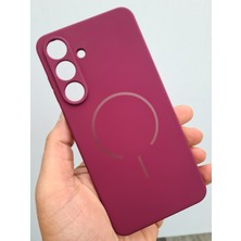 Pirok Store Samsung Galaxy S25 Fe Magsafe Uyumlu Kablosuz Şarj Destekli Yumuşak Soft Mükemmel Manyetik Esnek Lansman Silikon Kılıf