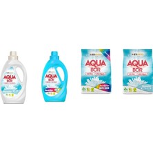 Boron Aquabor Doğal Mineralli Sıvı Beyaz + Sıvı Renkliler + 4 kg Renkliler + 4 kg Beyaz 4 Lü Set