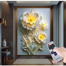 Emya Home LED Işıklı Uzaktan Kumandalı Çiçekler Kanvas Tablo