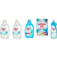 Eti Maden Aquabor Doğal Mineralli Sıvı Beyaz + Sıvı Beyaz + Sıvı Renkliler + 4kg Renkliler + Bulaşık Set