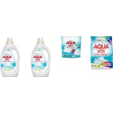 Aquabor Doğal Mineralli Sıvı Beyaz  + Sıvı Beyaz + Tablet + 4 kg Renkliler 4 Lü Set