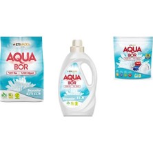 Aquabor Doğal Mineralli 4 kg Beyaz + Sıvı Beyaz  + Tablet 3 Lü Set