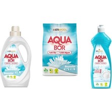 Boron Aquabor Doğal Mineralli Sıvı Beyaz + 4 kg Beyaz + Elde Bulaşık 3 Lü Set