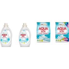 Aquabor Doğal Mineralli Sıvı Beyaz + Sıvı Beyaz  + 4 kg Beyaz + 4 kg Renkliler 4 Lü Set