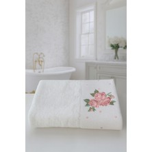 Emillie %60 Bambu-%30 Pamuk Nakışlı Rose Havlu 50X90CM