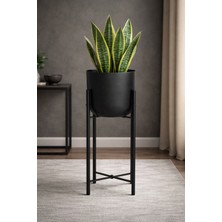 Valda Home 60 cm Çap 20 Siyah Boyalı Saksılık