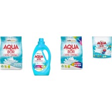 Aquabor Doğal Mineralli 4 kg Beyaz + Sıvı Renkliler + 4 kg Renkliler + Tablet 4 Lü Set