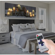 Emya Home LED Işıklı Uzaktan Kumandalı Mumlar Kanvas Tablo
