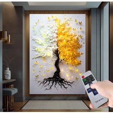 Emya Home LED Işıklı Uzaktan Kumandalı Ağaç Kanvas Tablo