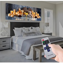 Emya Home LED Işıklı Uzaktan Kumandalı Mumlar Kanvas Tablo