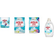 Boron Aquabor Doğal Mineralli Tablet + 4 kg Beyaz + 4 kg Renkliler + Sıvı Beyaz  4 Lü Set