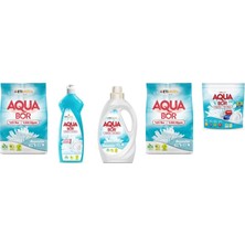 Boron Aquabor Doğal Mineralli 4kg Beyaz + Bulaşık + Sıvı Beyaz + 4kg Beyaz + Tablet Set