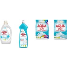 Eti Maden Aquabor Doğal Mineralli Sıvı Beyaz  + Elde Bulaşık + 4 kg Renkliler + 4 kg Beyaz 4 Lü Set