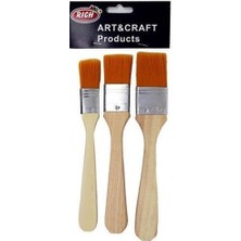 Rich Sarı Kıl Fırça Seti 3'lü Ekonomik Model Renkli Sanatsal Malzemeler