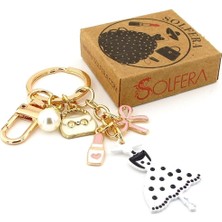 Solfera Moda Ikonu Influencer Makyaj Pembeı Ruj Elbise Çanta Süsü Charm Anahtarlık KY134