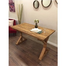 CopperWood Doğal Ahşap Yemek Masası Çalışma Masası Ofis Masası Kelebek Tütün Ayak