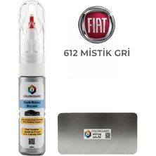COLORGUARD FIAT 612 Mistik Gri İğneli ve Fırçalı 2 si 1 Arada Özel Tasarım Şişe Rötuş Boyası ve Profesyonel Rötuş Çeliği Seti