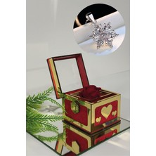 Fırtına Armağan Sihirli Güllü Kutuda 14 Ayar Altın Kaplama 316L Çelik Lotus Kolye